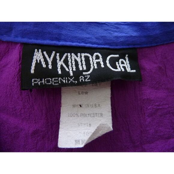 Vintage 80's Purple Pullover Womens Jacket Top Medium M Retro 80s - Picture 5 of 5